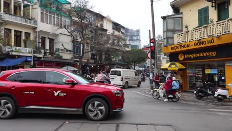 diverse traffic navigating a busy city junction