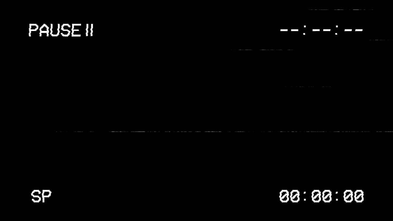 Retro VHS Pause Screen with Static and Timecode Overlay