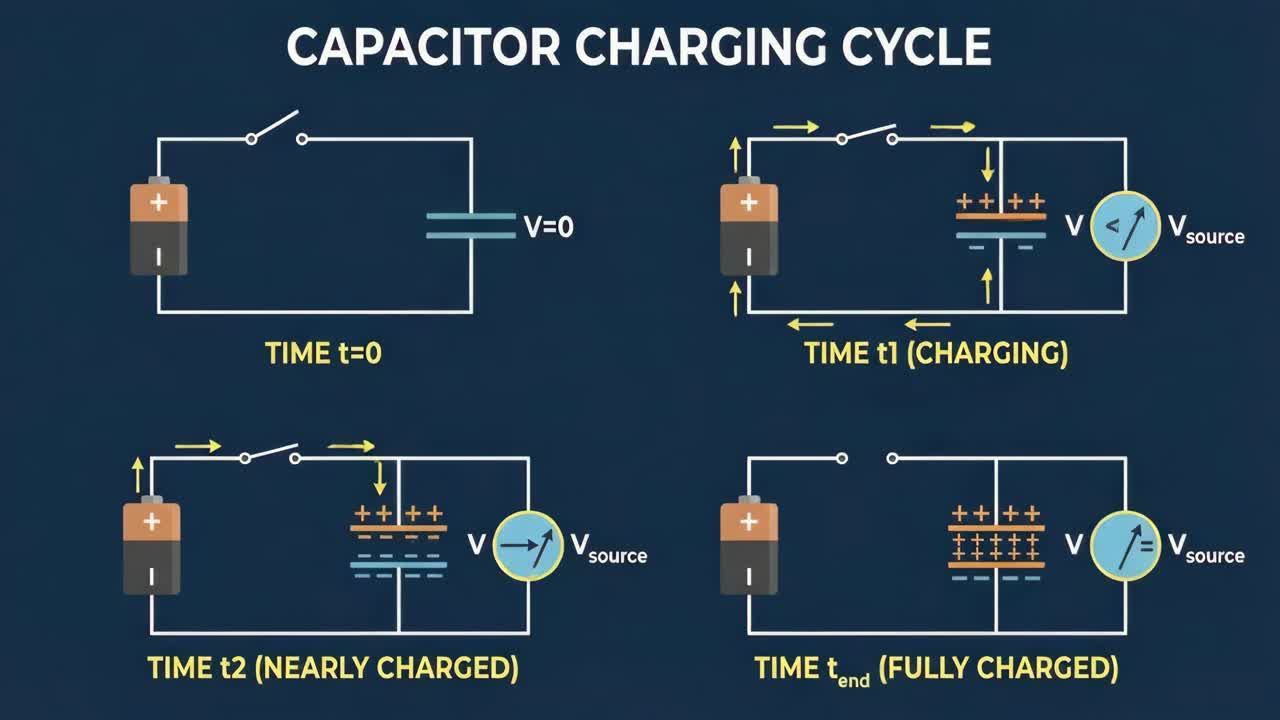 Diagramma del ciclo di carica del condensatore