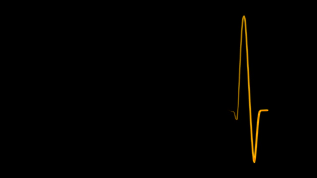 Cardiograma, cardiógrafo, pantalla de osciloscopio, bucle 4K