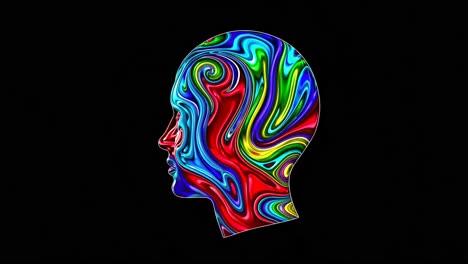 colorful abstract profile head