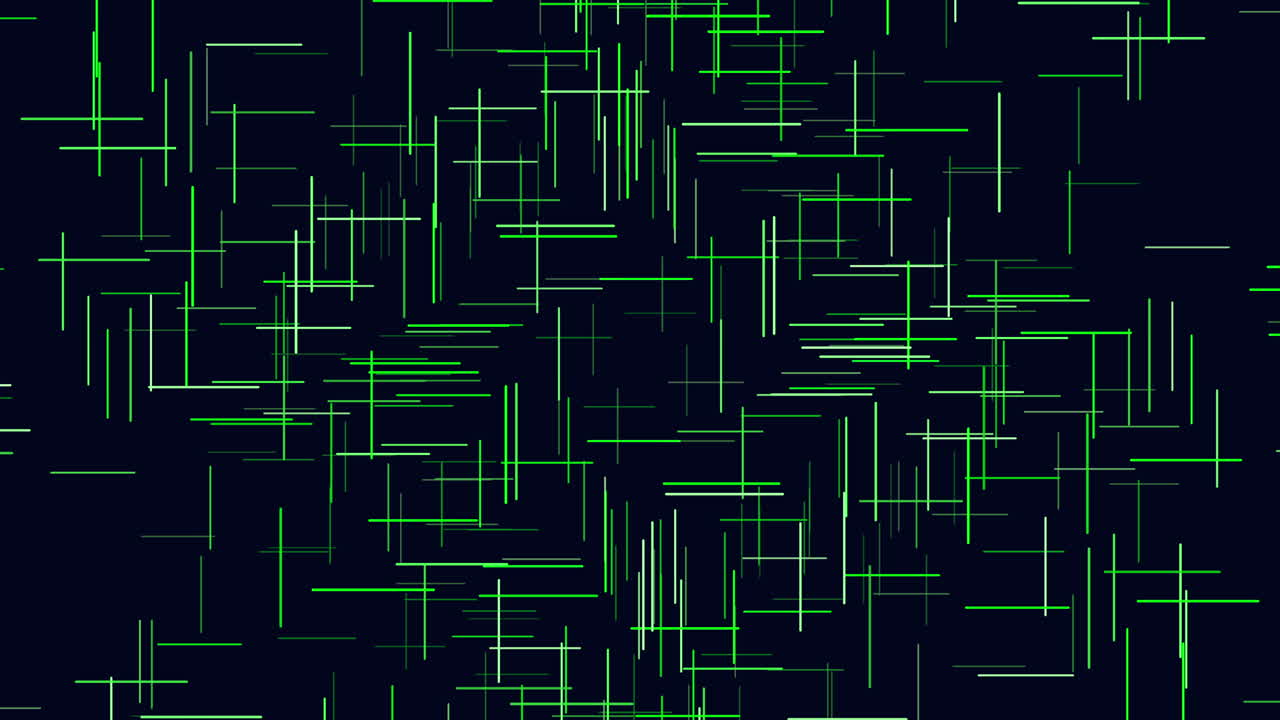 patrón de cuadrícula colorida líneas oscuras de diferentes longitudes se cruzan en un fondo púrpura y negro