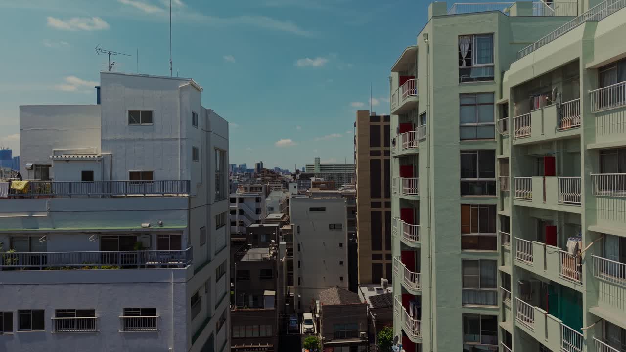 Urban Cityscape with Buildings and Blue Sky