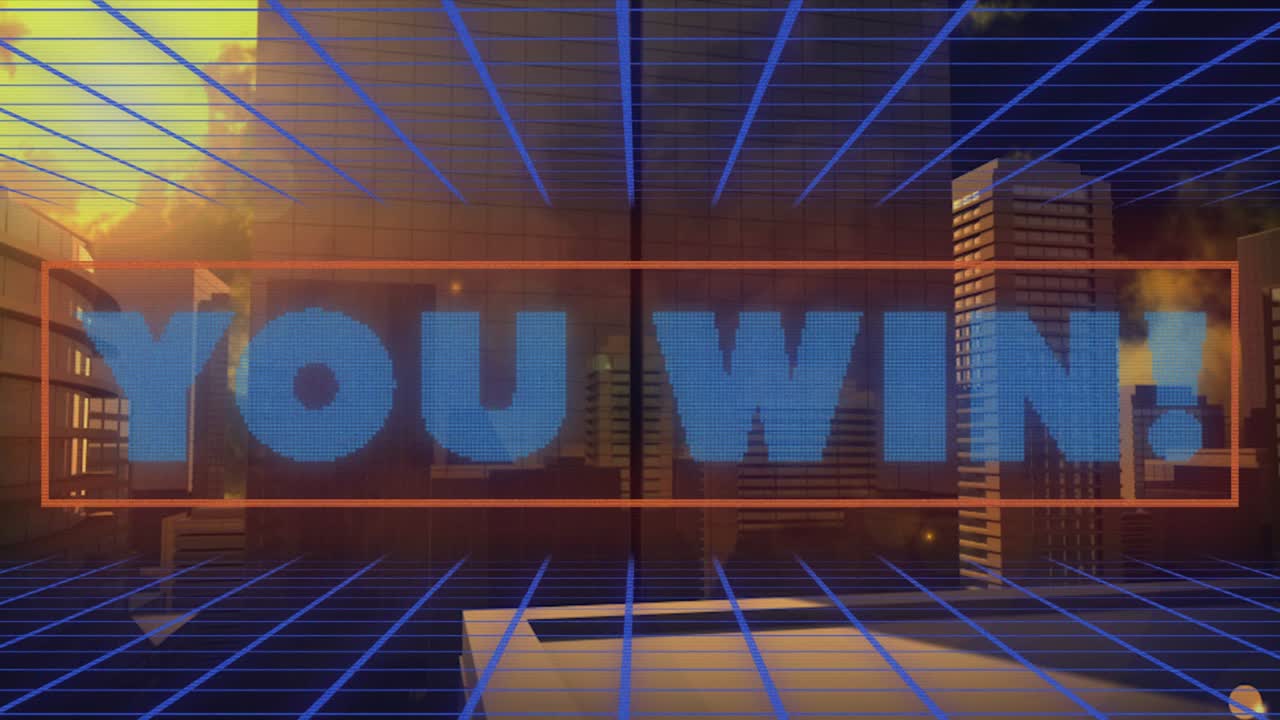 그리드 위에서 텍스트를 이기는 애니메이션