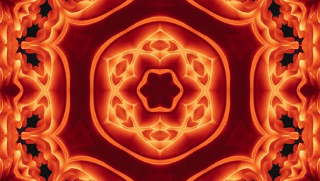 animación en bucle liso de forma mate suave abstracta en 3d en la estructura simétrica del material mate brillo ligero, cambios de formas suavemente cíclicas. gradiente amarillo naranja rojo