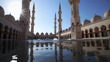 beautiful mosque courtyard with reflection