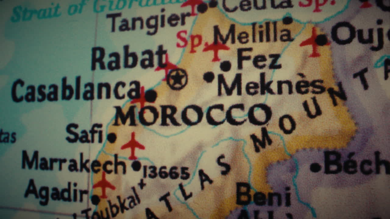 Mapa detalhado de Marrocos e Regiões Vizinhas