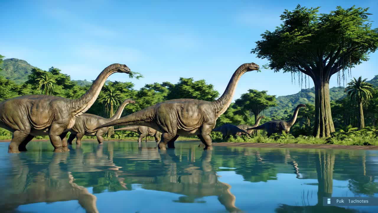 Dinosaurs in a Lush Environment