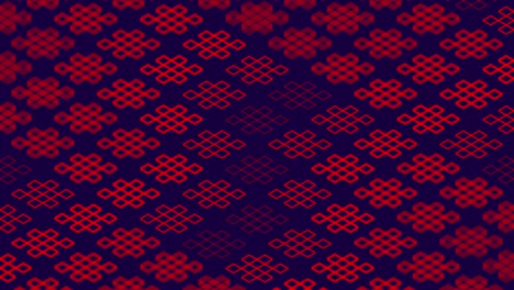 chinese pattern abstract line 3d virtual isometric lighting moving, vintage mix modern technology concept design, glowing on dark blue background seamless looping animation 4k with matte alpha channel