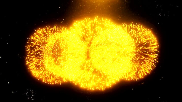 Iftar Party Text Wish On Firework Display Explosion Particles.