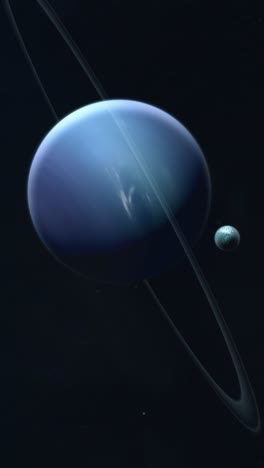 uranus and its moon in space