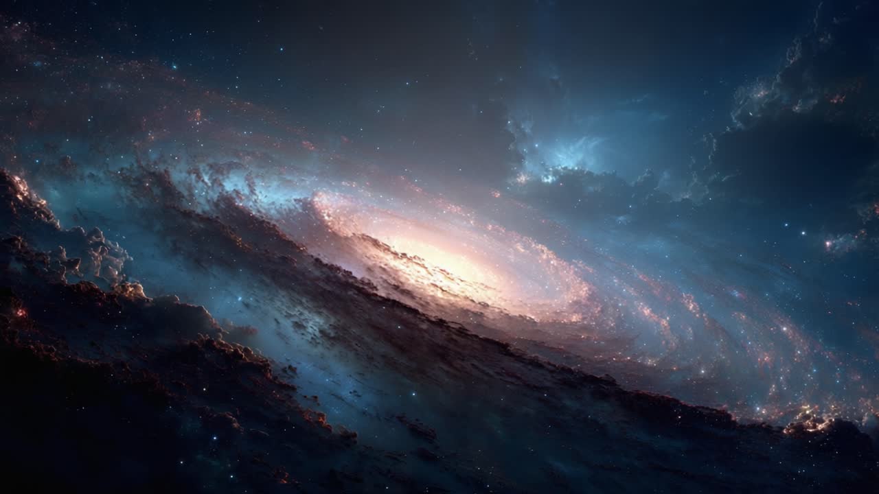 A Stunning Cosmic Journey Through the Spiral Galaxy: An Awe-Inspiring View of Celestial Beauty and Mystique in a Vast Universe of Stars and Nebulae