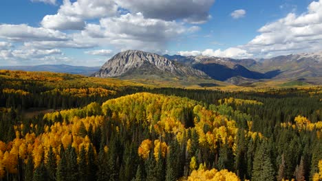 marcellina mountain colorado on kebler pass flying drone during fall season