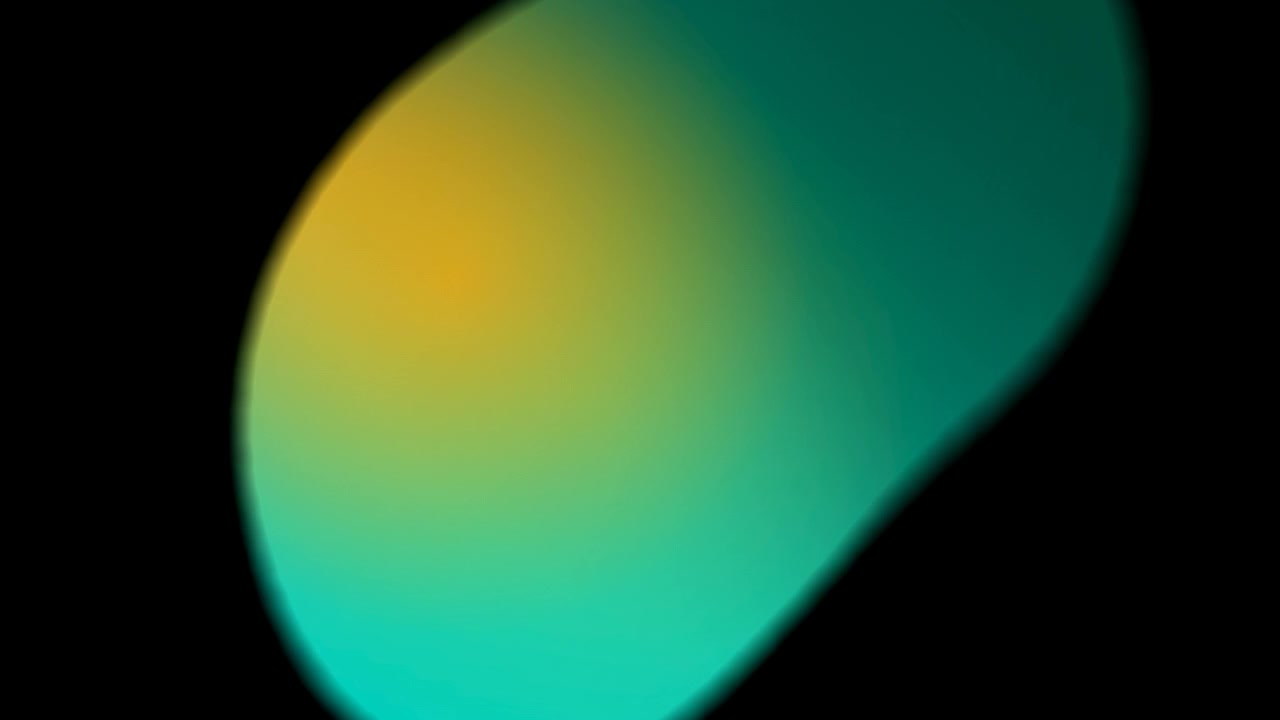 Abstract Motion of Glowing Green and Yellow Liquid Shapes