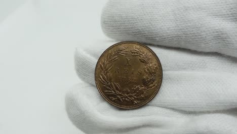 monedas antiguas. moneda de cobre portuguesa 15