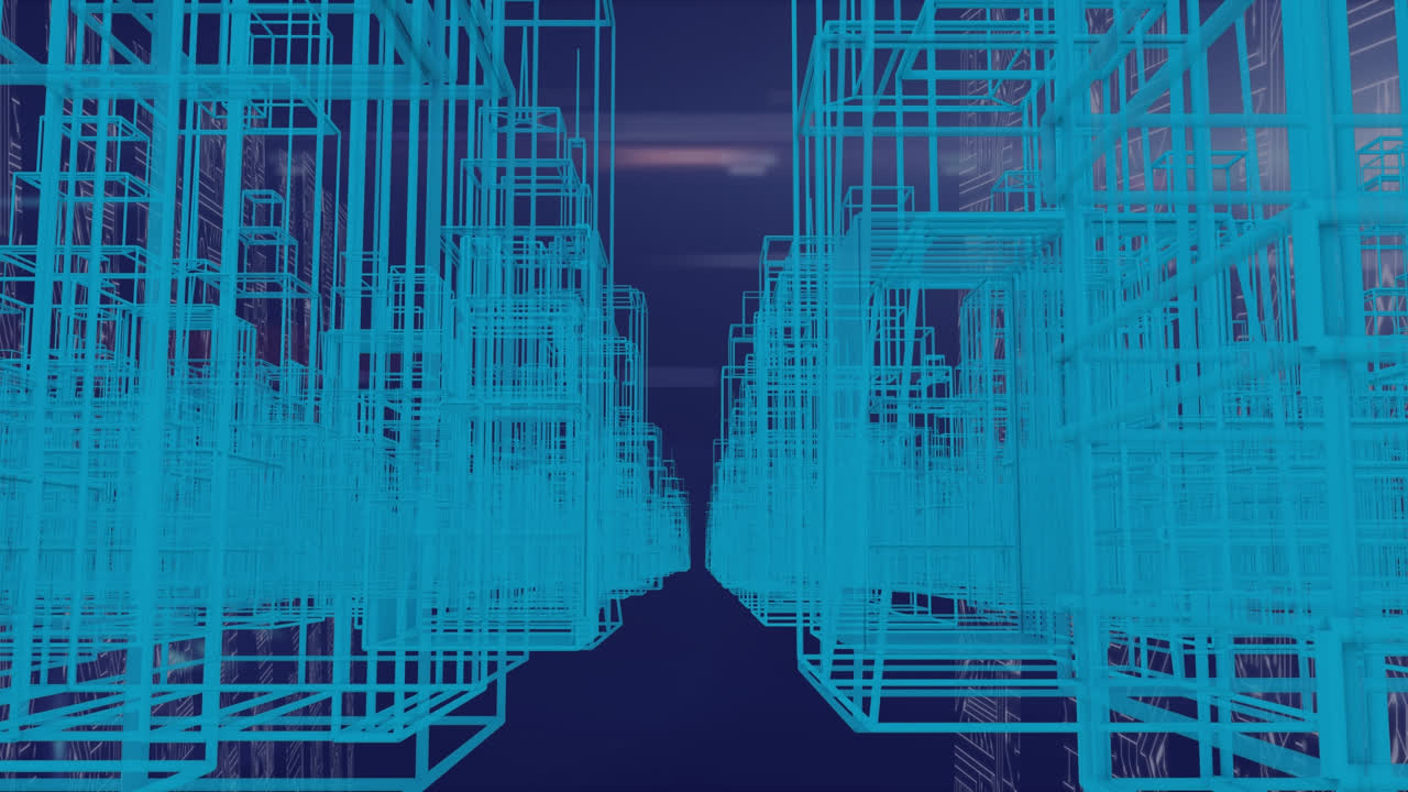 Animation of moving metaverse city