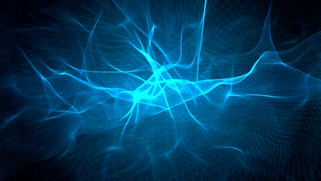 blue color wave particles flow abstract motion background