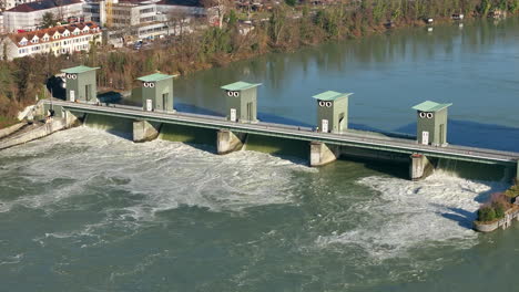 water walkway bridge along hydropower plant barrage 3x truck