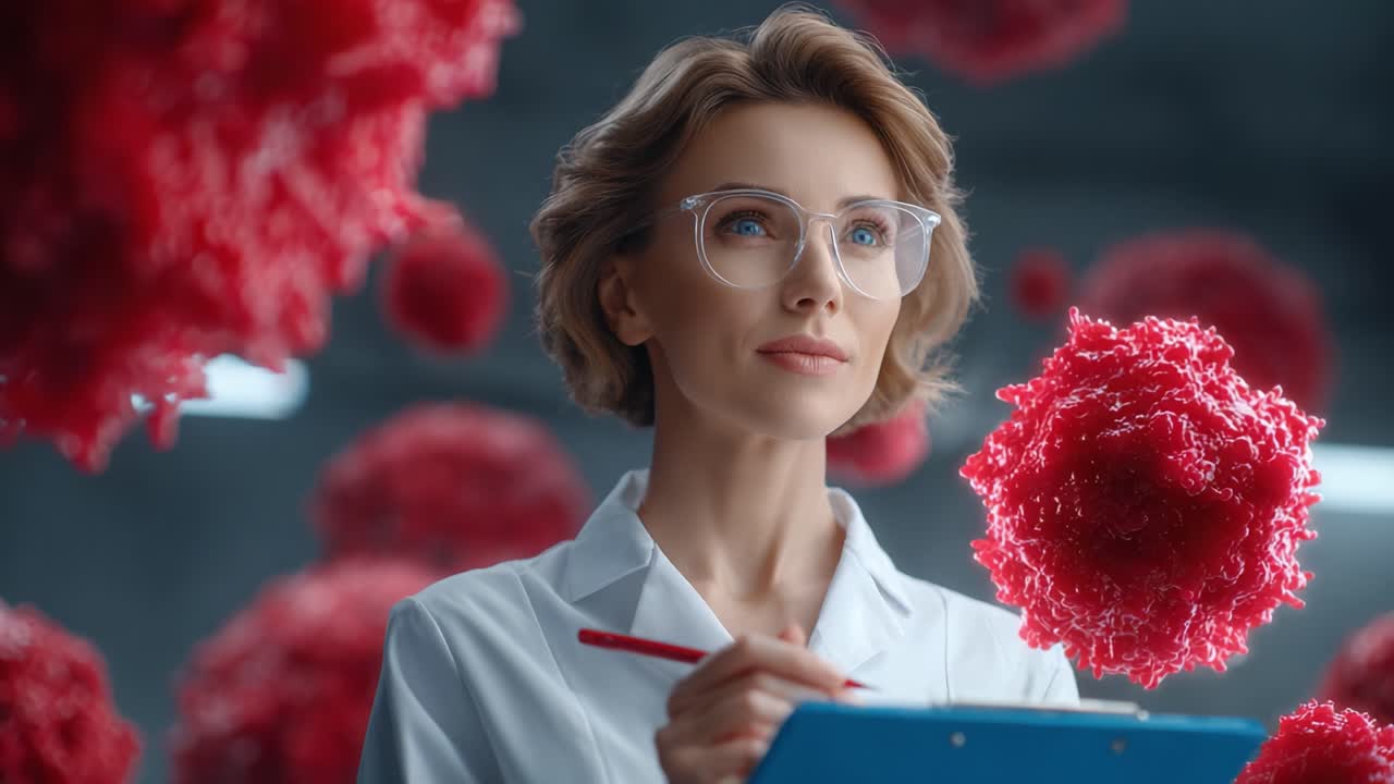 A Dedicated Scientist Analyzing Red Blood Cells in a High-Tech Laboratory Setting: The Intersection of Medicine and Research Unveiled