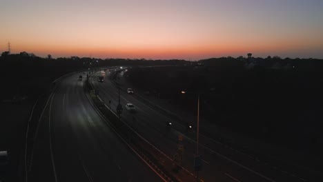 vista nocturna de drones de goa a panjim en la india