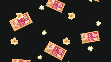 movie ticket and popcorn pattern