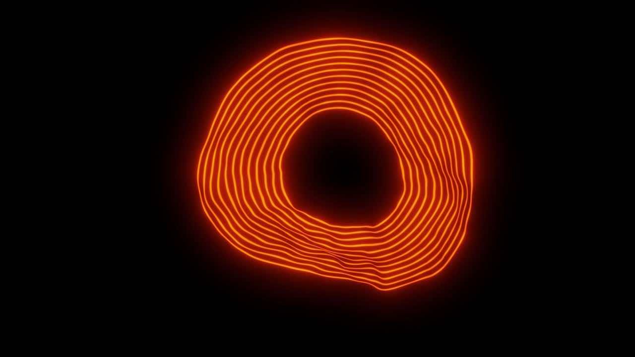 Glowing Orange Neon Ring Abstract Art