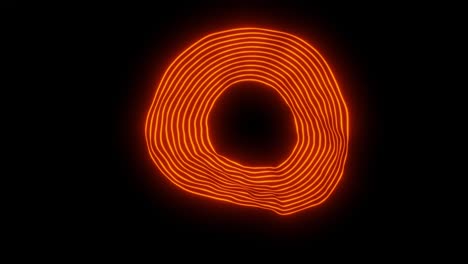 glowing orange neon ring abstract art