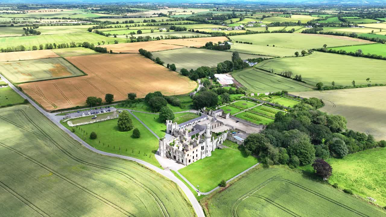 Flyover the fertile lands of carlow and Ducketts Grove Castle Ireland Epic Locations in Ireland