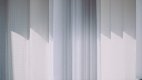 close-up of window with sunlit curtains