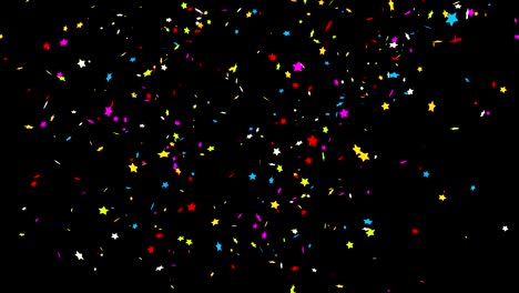 confeti colorido sobre un fondo negro