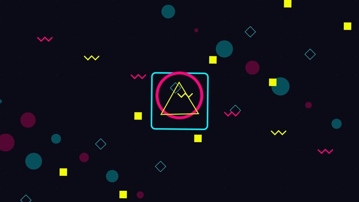 Abstract Motion Graphics with Geometric Shapes and Neon Lines