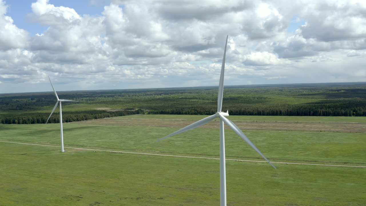 Close orbiting on wind turbine in Norther Europe