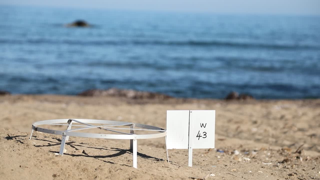 Marked sea turtle nests and trackings of them on the Akamas Peninsula.