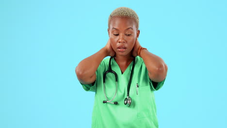 Stress,-nurse-and-black-woman-with-depression