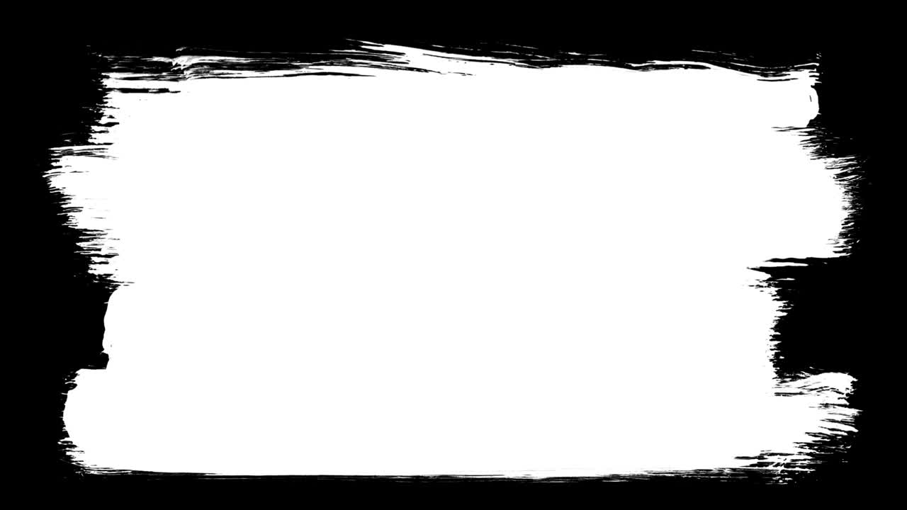 Dynamic White Brush Stroke Reveal Transition on Black Background
