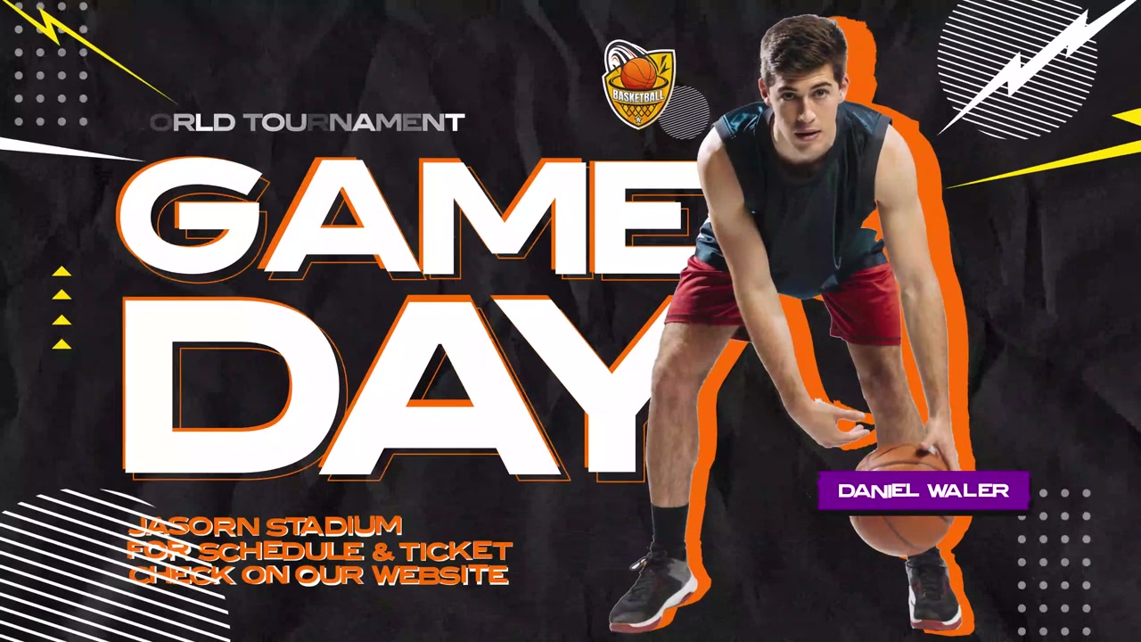 Male Basketball Player Dribbling on Game Day