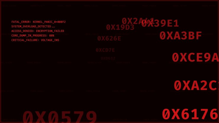 Digital System Error and Critical Failure Warning Screen