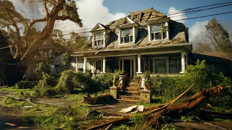 damage to residential home after severe storm hits the area