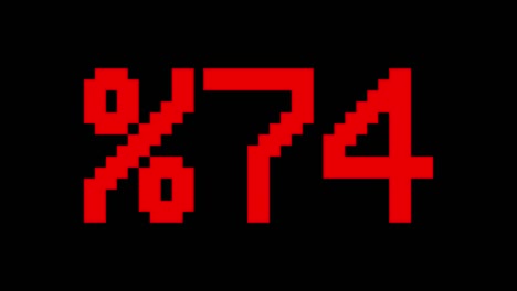 red percentage rising from 0 to 100 - digital counter number 0-100 - loading progress bar with percentage - 0-100% - count up from 100 to 0 - red text