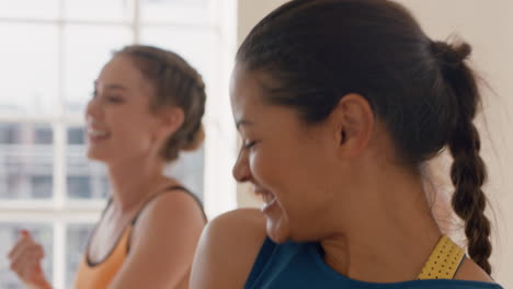 dance class young group of multiracial people dancing practicing choreography moves training in fitness studio enjoying healthy active lifestyle