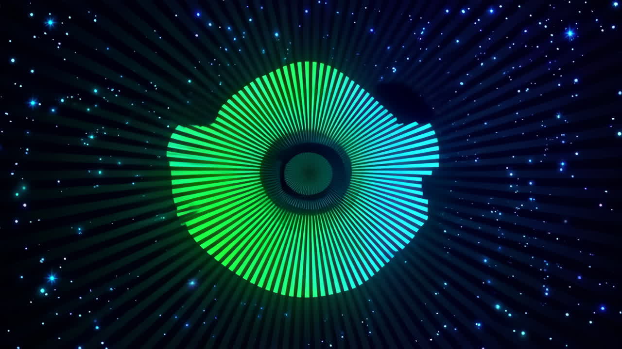 Abstract Glowing Circles with Radial Lines