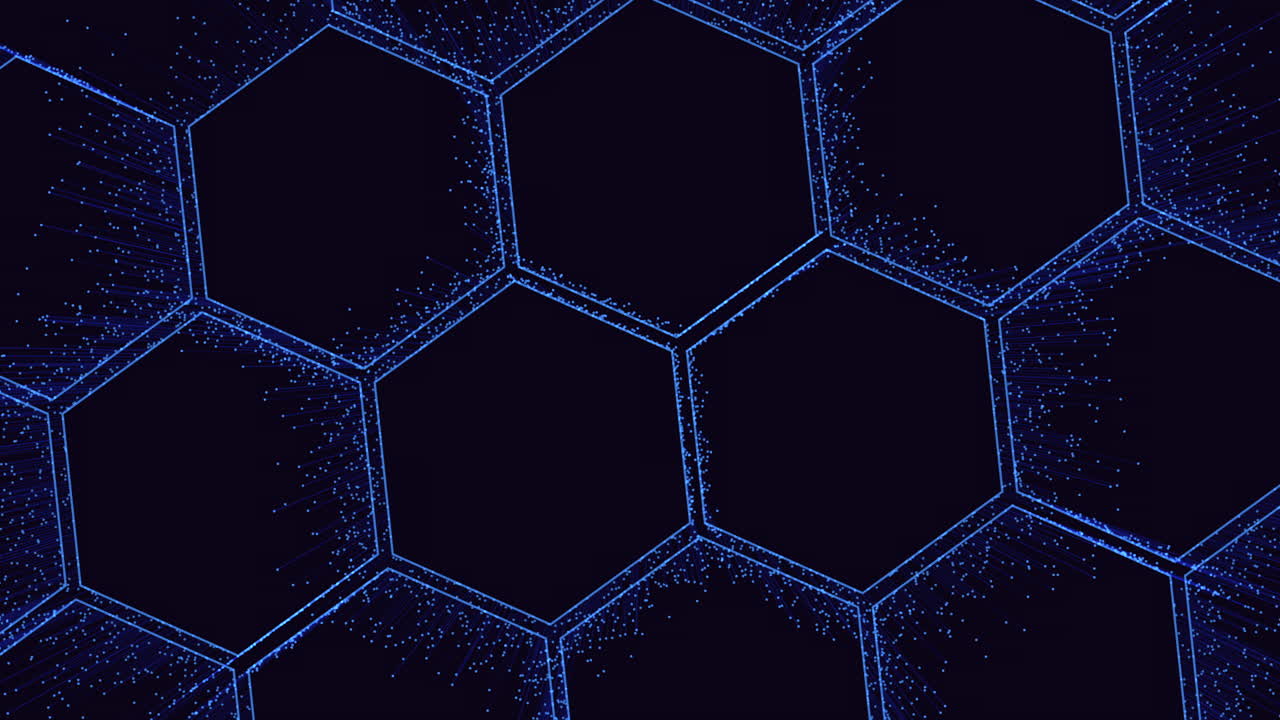 patrón de cuadrícula hexagonal azul con formas repetidas