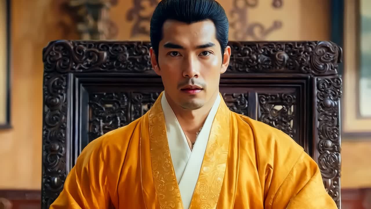 의자 에 앉아 있는 노란 옷 을 입은 남자