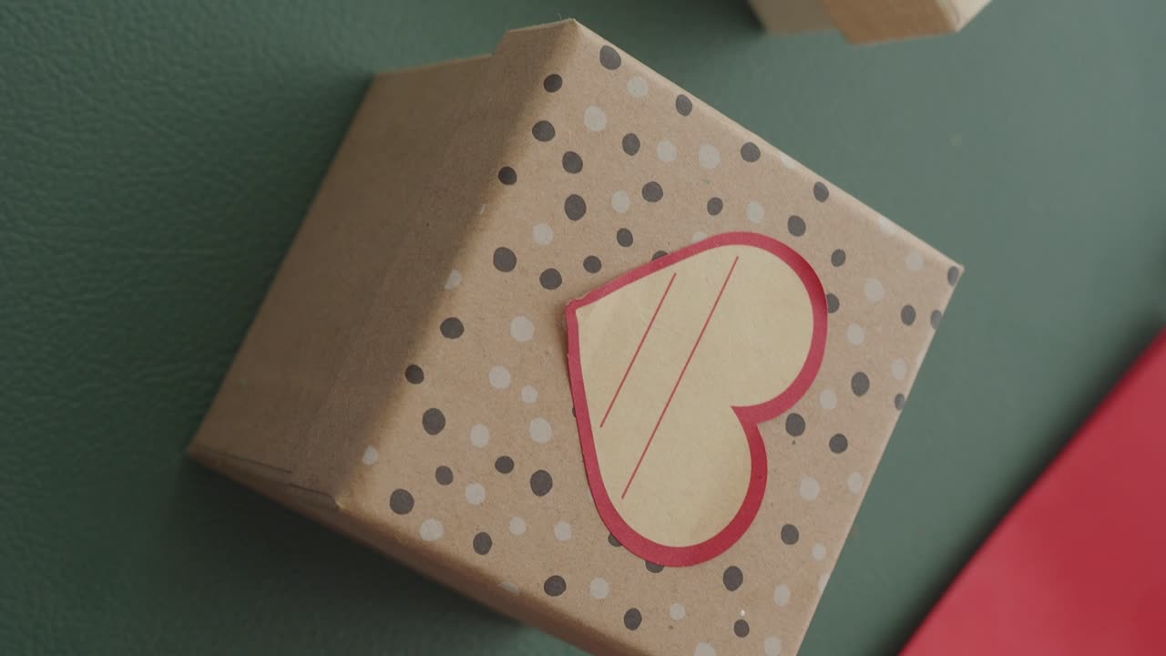 Wrapped Gift Box with Heart Decoration