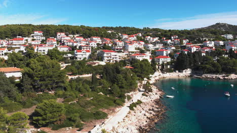 fast pushing into a croatian coast on the sea