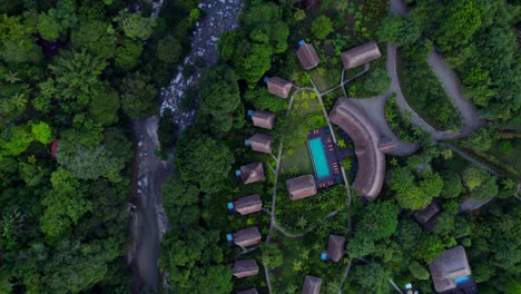 luxurious bungalow complex hotel in the tropical jungle of colombia