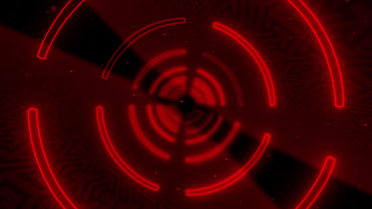 neón creativo abstracto, túnel led con formas redondas y circulares. piso futurista, salón, escenario con perspectiva giratoria.