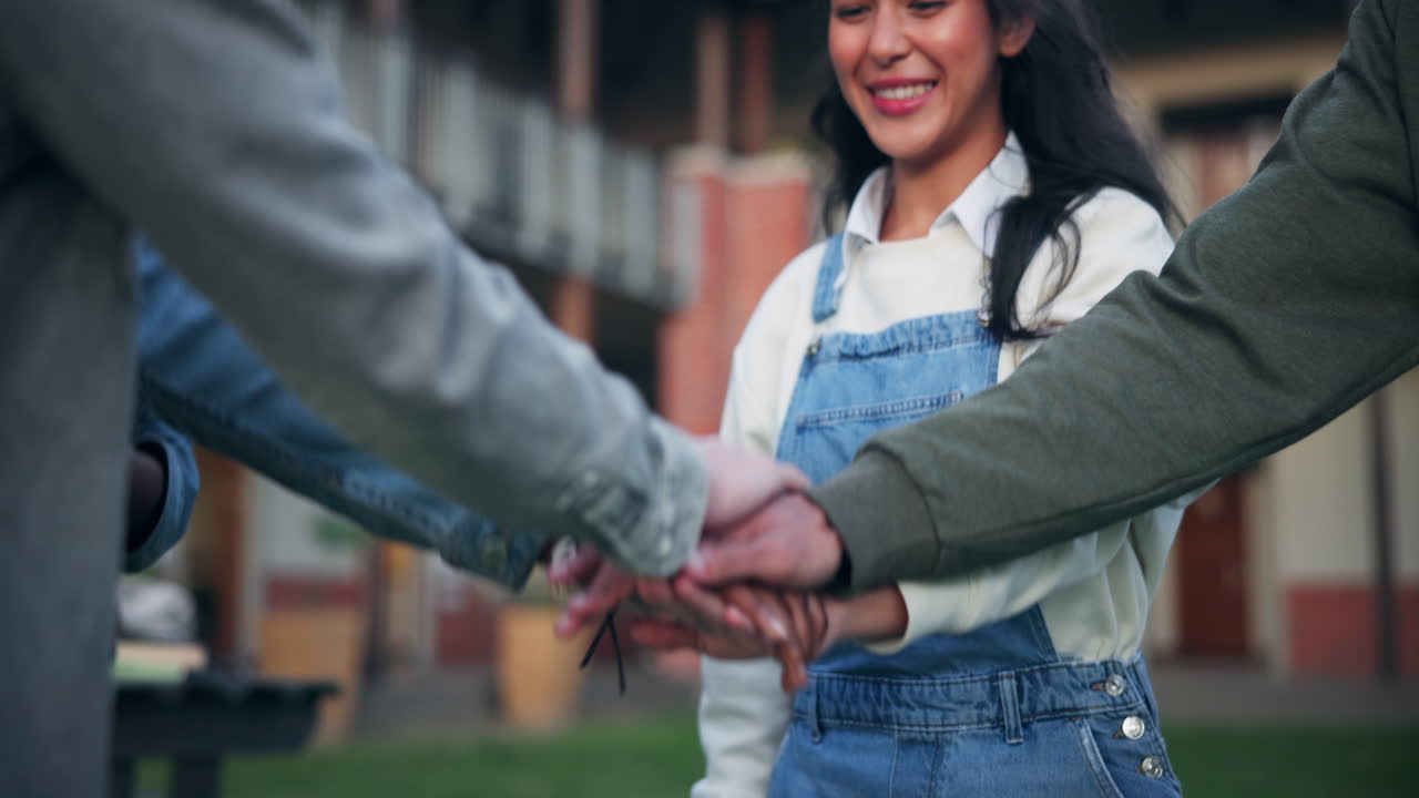 Group of Friends Celebrating Achievement with Teamwork and Unity