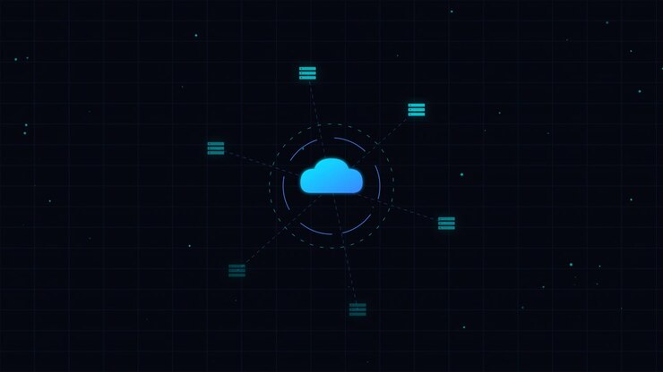 Digital Cloud Computing Network Diagram Animation