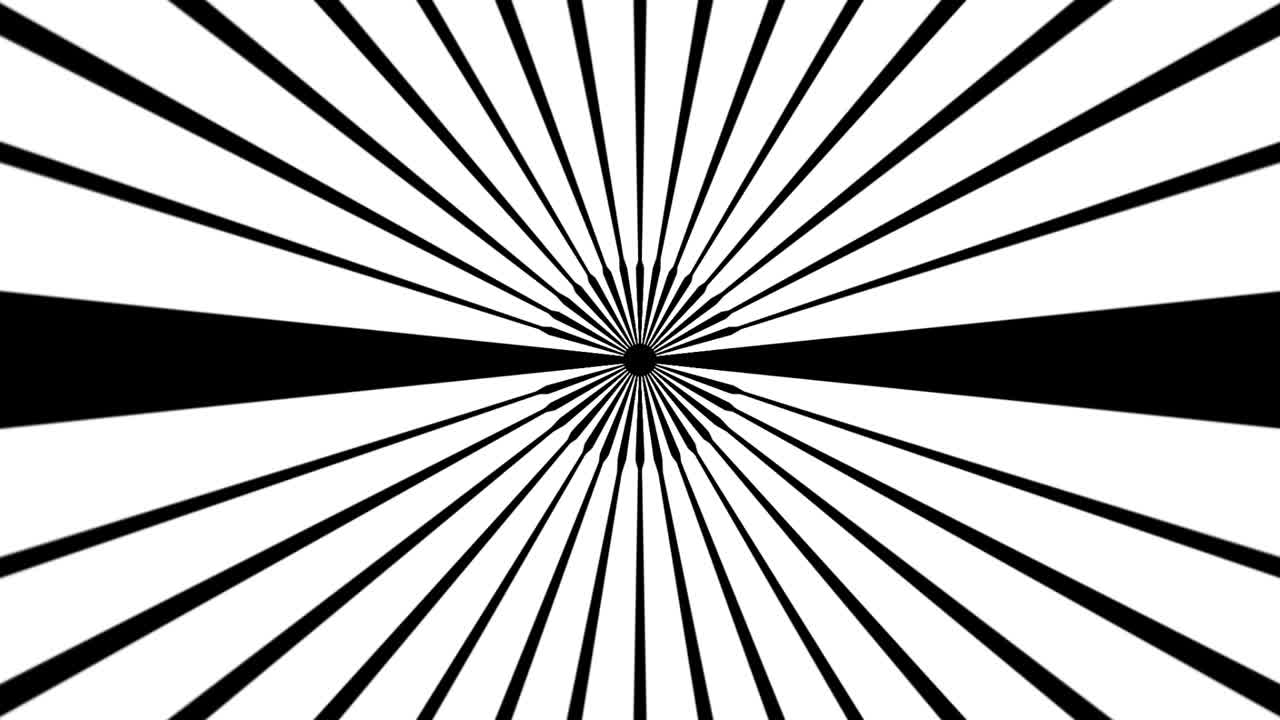 프레임 중심점에서 움직이는 선과 원의 터널 효과